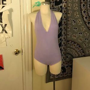 Cotton Spandex Jersey Halter One-Piece