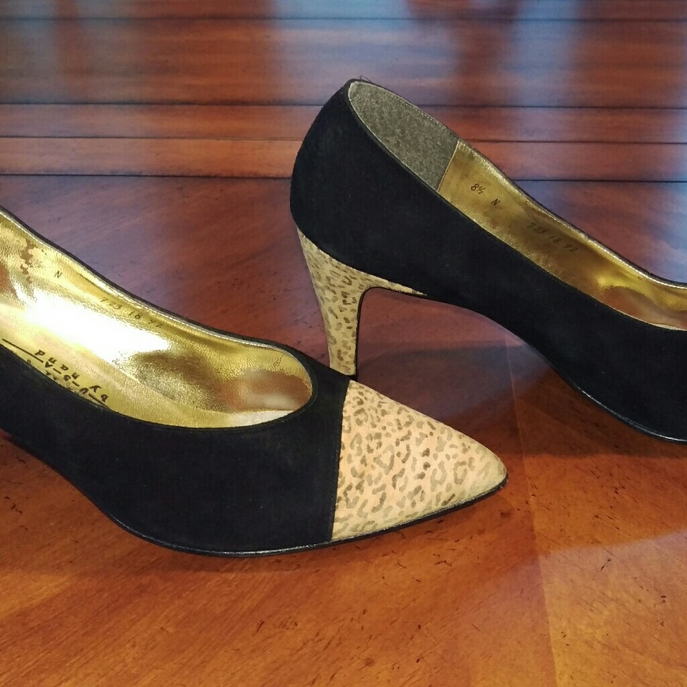 A'MANO black/leopard pumps