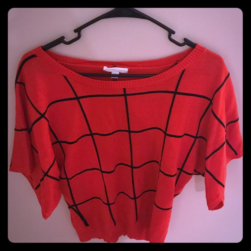 New York and Company Red and Blue Stripes sweater