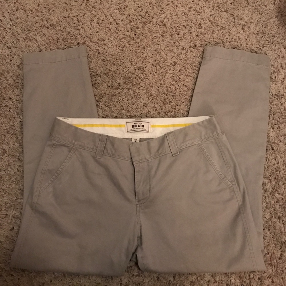 Cropped khaki pants