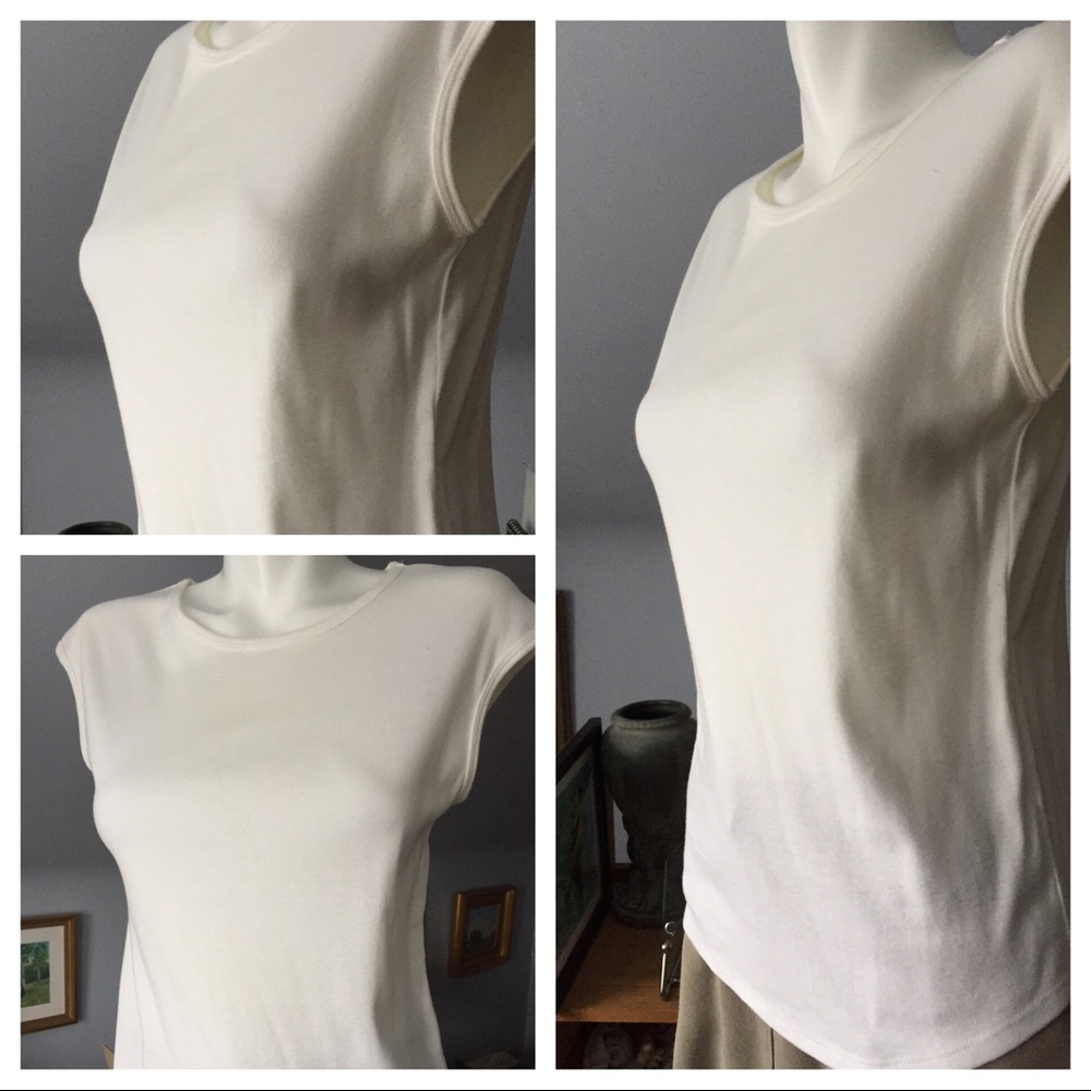 Off White Cap Sleeve Tee