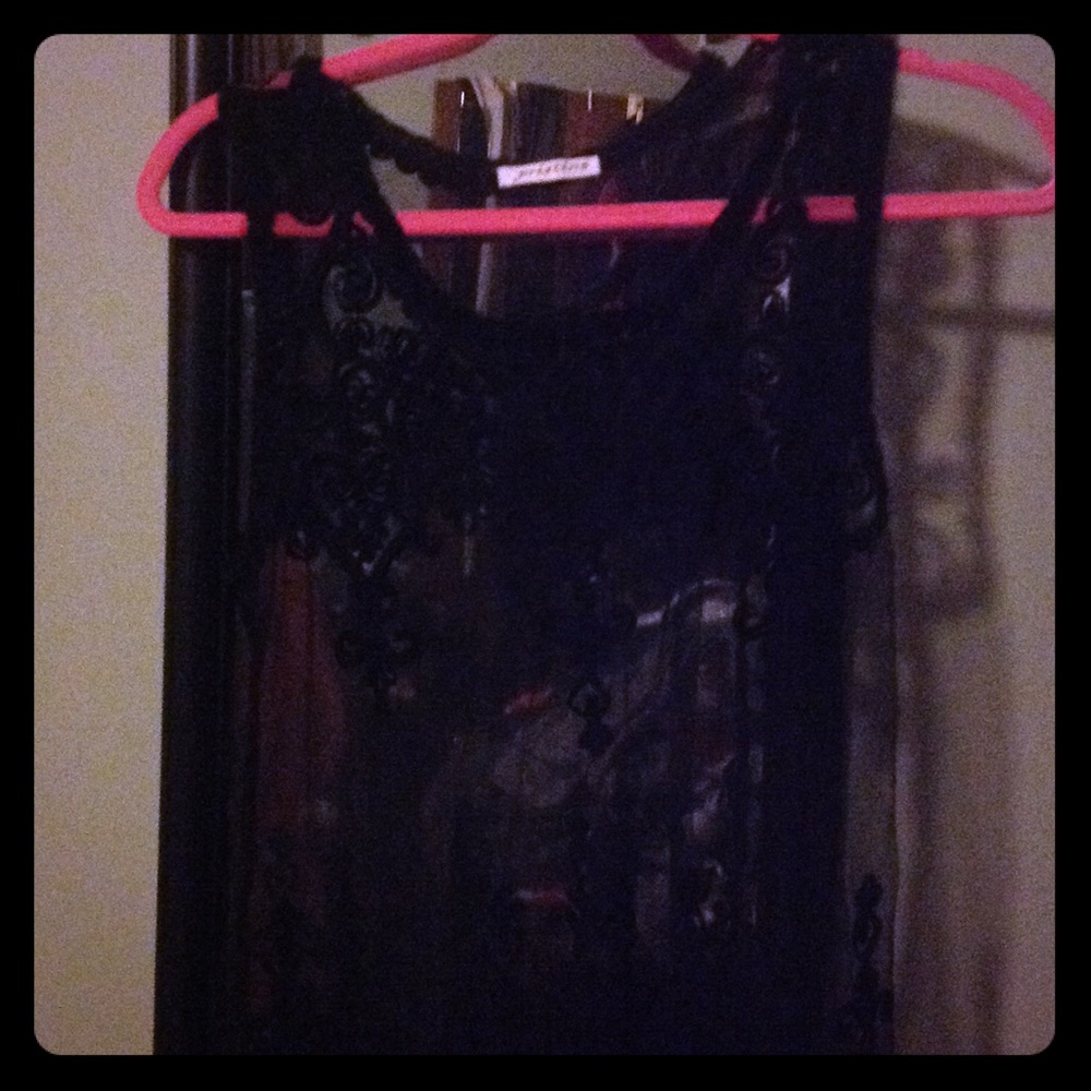 Fancy black lace dress tank