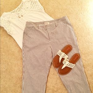 Gray and White Seersucker Pants