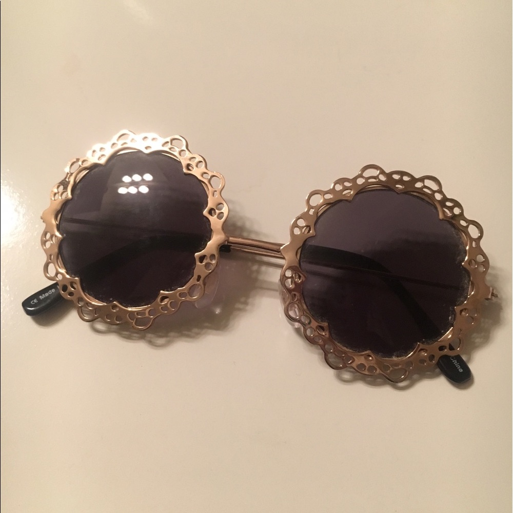 Urban Outfitters Gold Flower Sunglasses