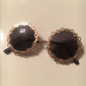 Urban Outfitters Gold Flower Sunglasses
