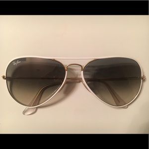 White Aviator Ray-Bans