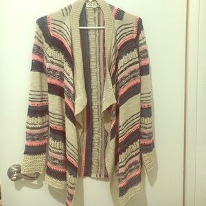 Beige blue and pink cardigan