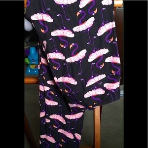 LuLaRoe FLAMINGO IN A TUTU One Size Leggings