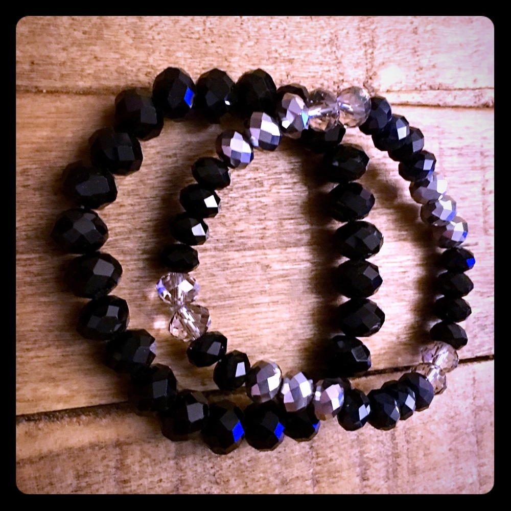 Pair of crystal statement bracelets