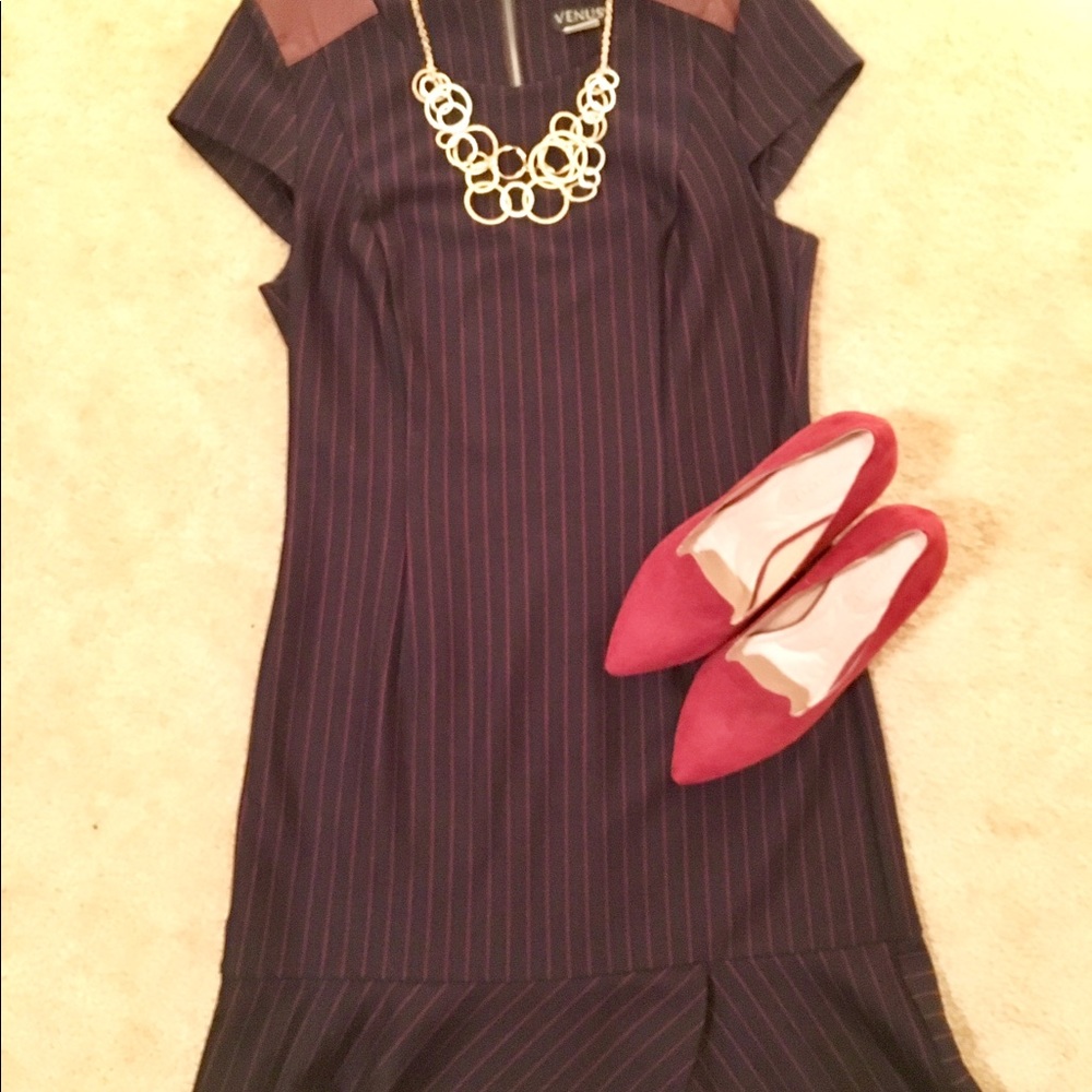 Gorgeous Pinstripe fluted skirt dress