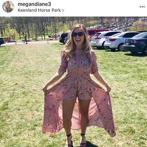 Maxi dress with romper underneath.