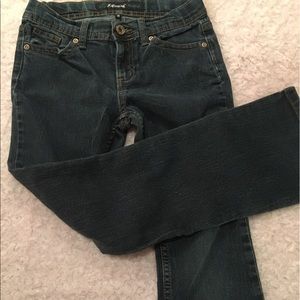 Denim dark wash jeans slight boot cut fit