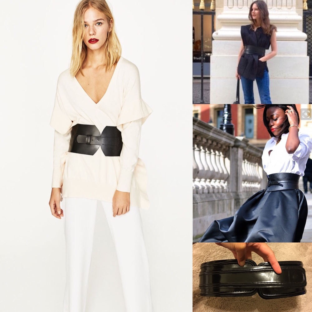 Club Monaco Wide Patent Leather Cinch Belt.