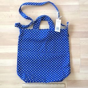 Baggu The Duck Bag blue white dots canvas tote
