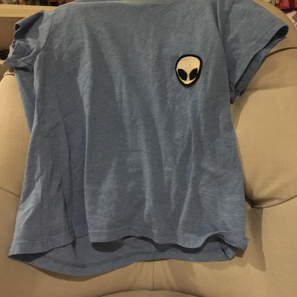 Brandy Melville Blue Alien Crop Top