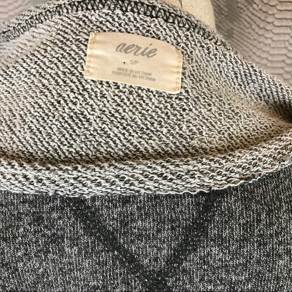 Grey scoop neck tie waist old school sweater - Picture 4 of 4