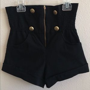 Black high waisted shorts