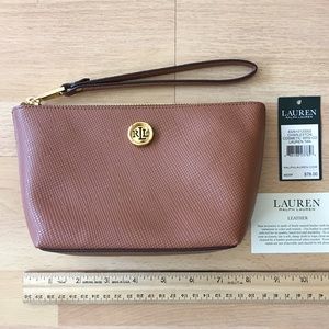 Ralph Lauren Charleston leather cosmetic wristlet