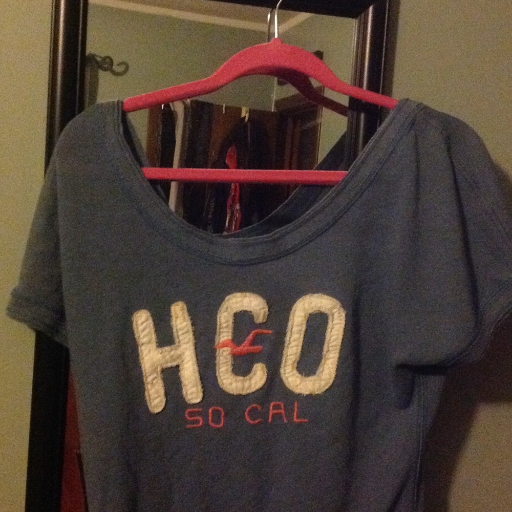Hollister Co. light blue crop sweatshirt.