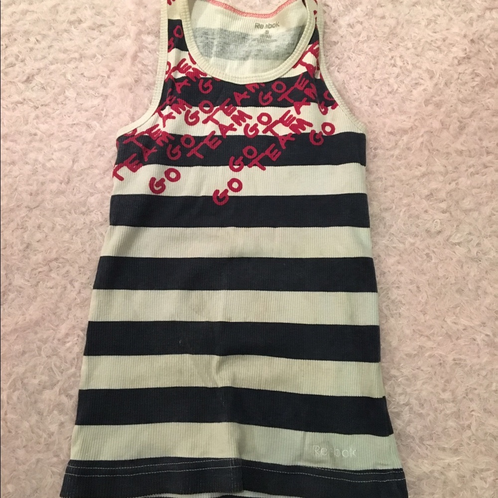 Blue white stripe top from Rebock