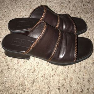 Cole Haan Country brown leather slide sandals