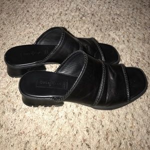 Cole Haan Country black leather slide sandals