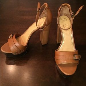JS COSIMO PLATFORM SANDAL TAN VACHETTA