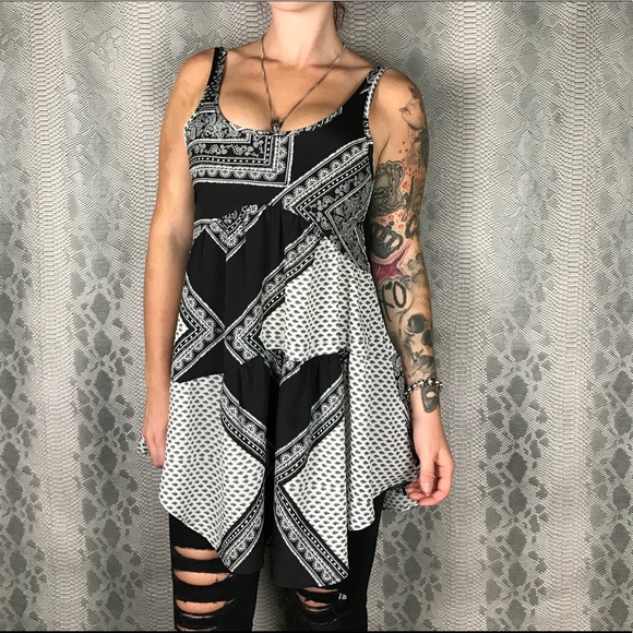 Blu moon plaid bandana print tunic tank - Picture 1 of 6