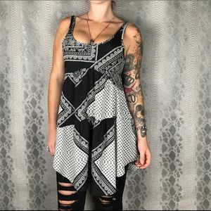 Blu moon plaid bandana print tunic tank