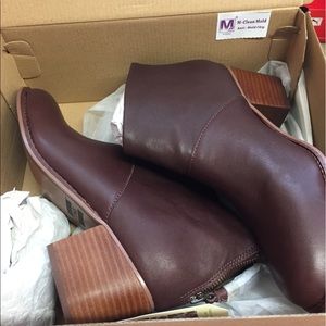 TOMS oxblood booties