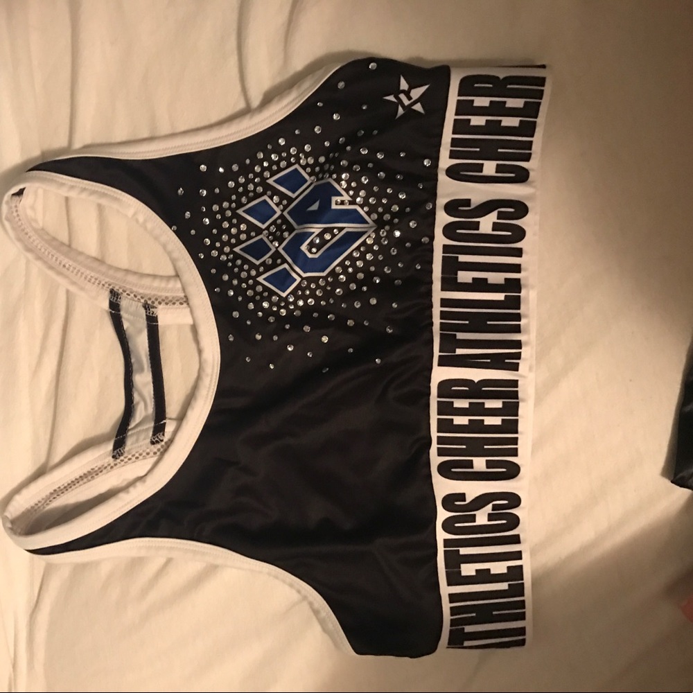 Cheer Athletics black practice wear sports bra