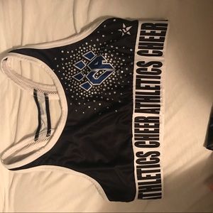 Cheer Athletics black practice wear sports bra