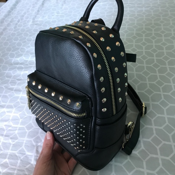 black studded mini backpack