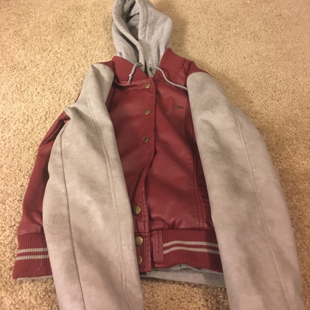 Obey leather jacket gently used
