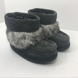 MANITOBAH grey toddlers moccasins