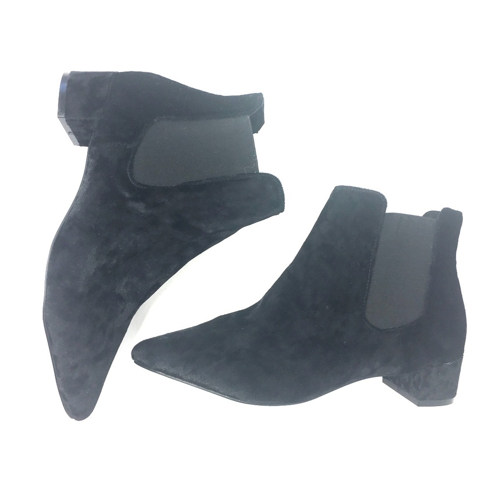 TOPSHOP black velour ankle boots