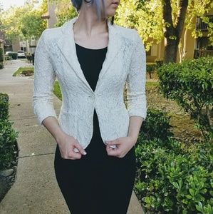 Cream White Lace Blazer