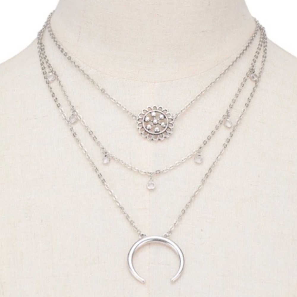 3 Layer Half moon necklace (nwot) - Picture 4 of 7
