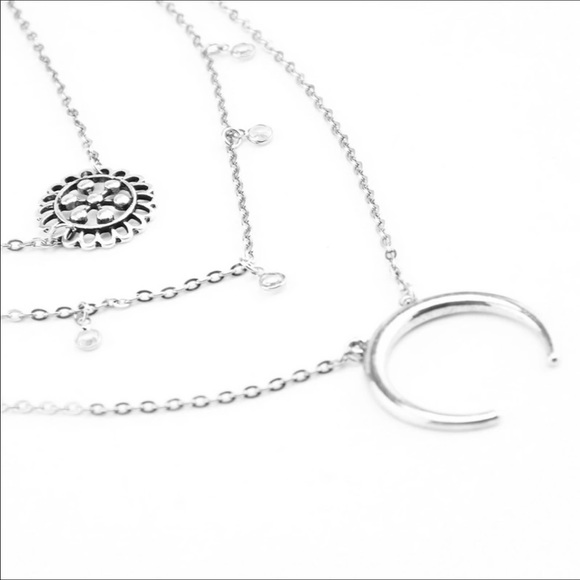 3 Layer Half moon necklace (nwot) - Picture 5 of 7
