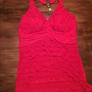 Ruffled red top