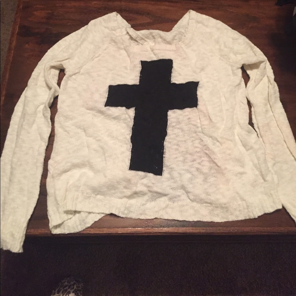 Open back cross sweater