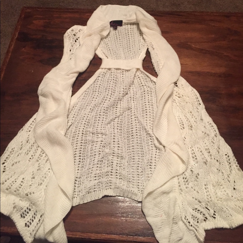 Cream crochet vest