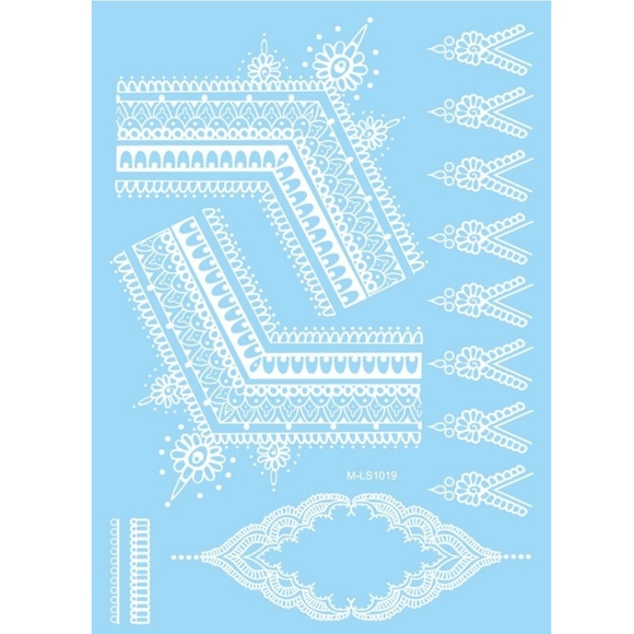 LAST ONE White/Black Henna Water Transfer Tattoos - Picture 2 of 4