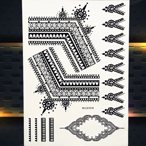 LAST ONE White/Black Henna Water Transfer Tattoos - Picture 3 of 4