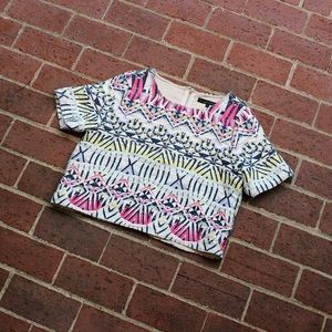 Colorful Cropped Tribal Blouse