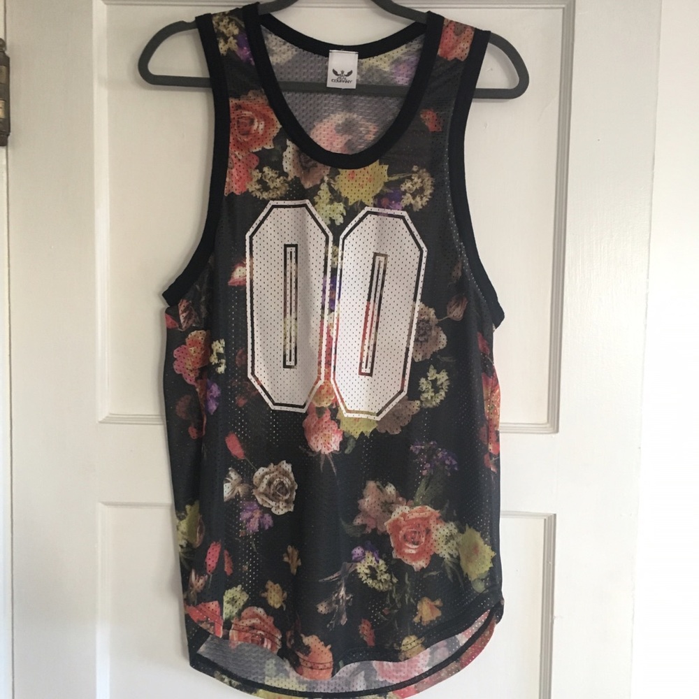 Floral jersey cover up tank top