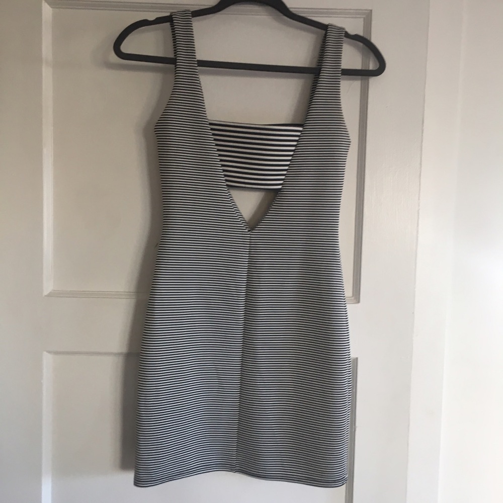 90's style Stripe bodycon dress w bandeau insert