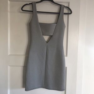 90's style Stripe bodycon dress w bandeau insert