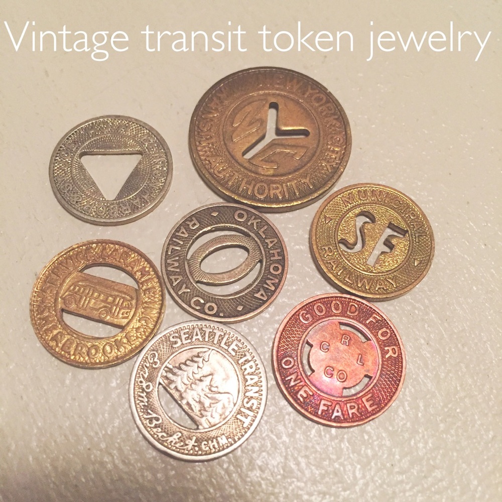 Vintage transit token jewelry!