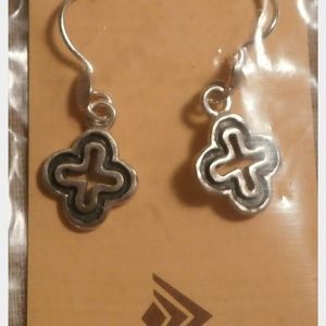 RARE Silpada Sterling Silver Cross Earrings